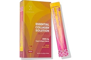E EVERYDAZE EVERYDAZE Essential Collagen Solution Jelly Stick | Vegan Collagen Peptide | Peach | 10 Packs | Hair, Skin, Nails, Beauty, Bone | Vitamins, Minerals, Antioxidants for Men & Women