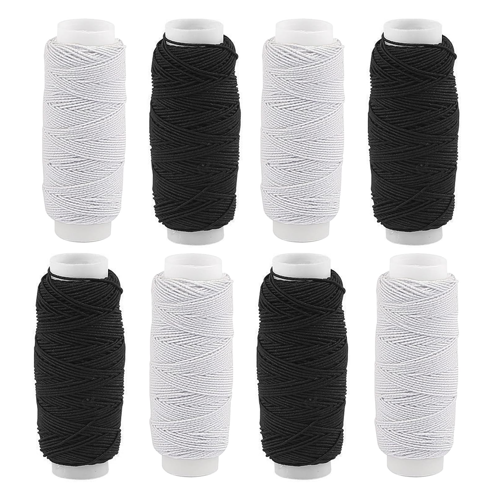 Shirring Elastic, 8 Pcs Elastic Thread Cord for Sewing Machine, 0.5mm Stretch String for Dress, Jewelry Making