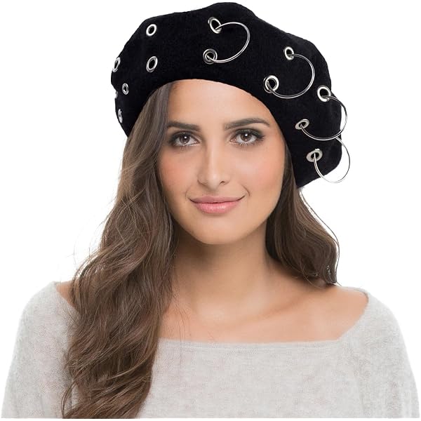 8642 Vintage Handmade Wool Punk Iron Ring Beret Lolita Girls Painter Hat Amazon.com: GK-O Vintage Handmade Wool Punk Iron Ring Beret  main image 2