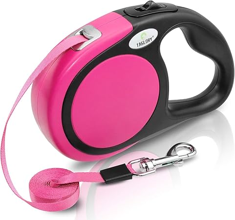 pink extendable dog lead