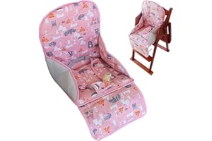 Kocpudu High Chair Pad,high Chair Cushion,seat Cushion Breathable Pad,Comfortable Seat Belt Design,Cute Pattern,Soft and Comfortable,Baby Sits More Comfortable(Pink Animal Pattern)