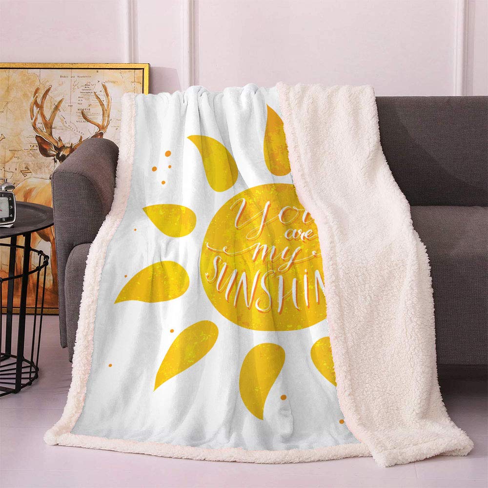 Home Decor Fleece Sherpa Throw Blankets Sun Romance Words White Movie Camping Stadium Picnic Women Cute Dog Blankets 50x60 inch