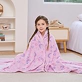 Viviland Kids Rainbow Print Blanket, Warm Lightweight Plush Throw for Boys & Girls, 50" x 60"