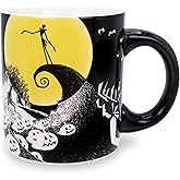 Disney The Nightmare Before Christmas 18-Ounce Ceramic Mug With 3D Jack Skellington Sculpt Inside | Large Coffee Cup For Espresso, Caffeine, Home & Kitchen Essentials | Tim Burton Halloween Gifts
