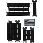 TATCIPK 4 Pack Molle Panel with Laser Cutting Loop | molle panel accessories attachments, backpack molle panel, backpack accessories, mini patch board, American flag patch