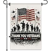 Thank You Veterans Garden Flag 12x18 Inch Double Sided Veterans Day Patriotic Flag Decorations Polyester Decorative Indoor Outdoor Yard Holiday