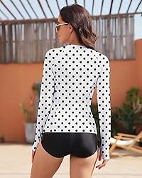 WOWENY Women Rash Guard Long Sleeve Swimsuit Top