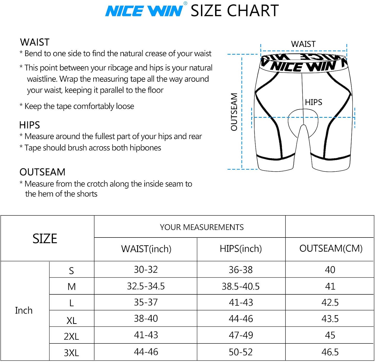 NICEWIN Men's Cycling Shorts Underwear MTB Bike Motorcycle Compression Pants with Wider 3D Pad 1.8 Inch Antislip Leg Opening: Clothing