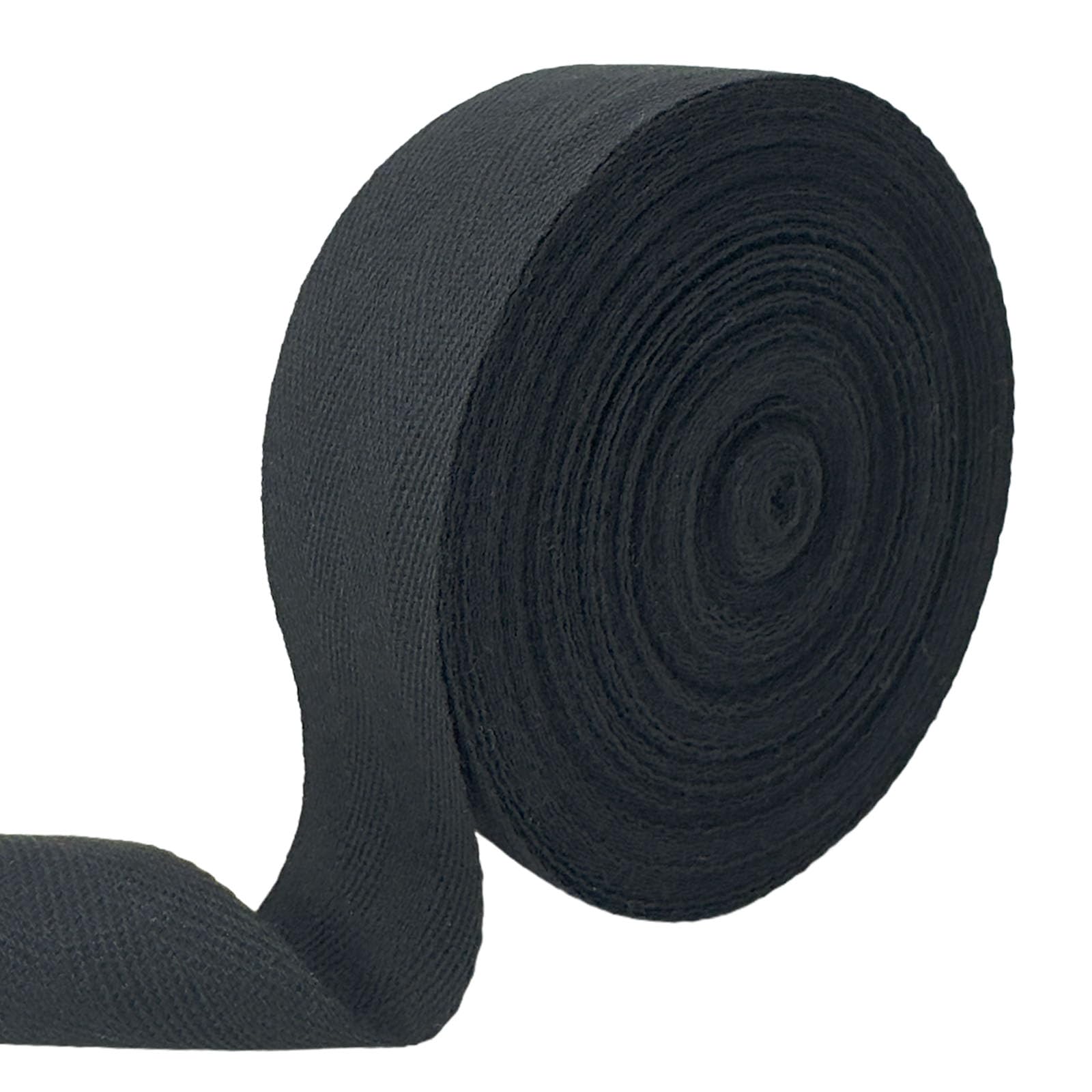 Photo 1 of 1 1/2 Inch Black Soft Herringbone Twill Tape Trim - 20 Yards Roll, Natural Cotton Binding Bias Ribbon for Sewing, Knit Fabrics, Gift Wrapping, DIY Crafts & Projects