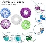 DRSUMLF 5pk Microfiber Spin Mop Head Refill 360 Rotation Standard Round Mop view 3