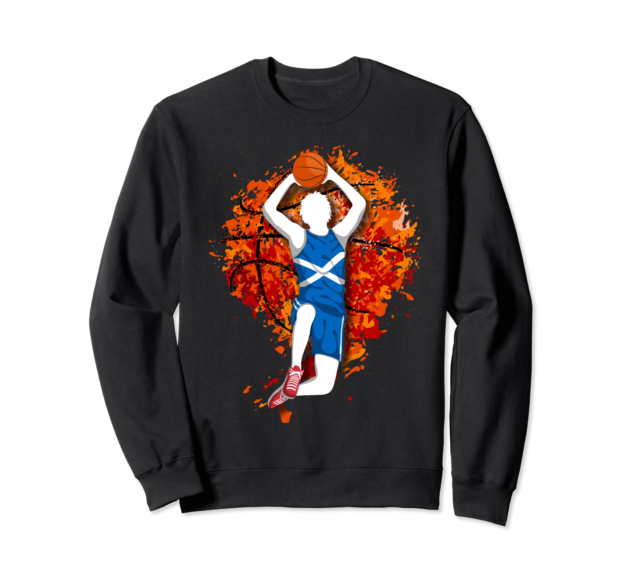 Scotland Basketball Scottish National Flag Mid Air Slam Dunk Sweatshirt