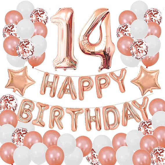 Succris 14TH Birthday Decorations for Girls and Women 14th