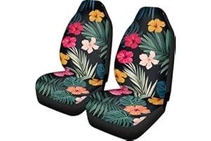 Pehede Car Seat Cover Tropical Flowers Front for Cars, Easy to Install Cover Set, Accessories Auto Trucks Van SUV,2 Packs
