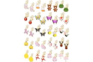 AIDSOTOU Girls Hypoallergenic Huggie Hoop Earrings with Charm Cute Small Dangle Hoop Earrings Set (10-20 Pairs)