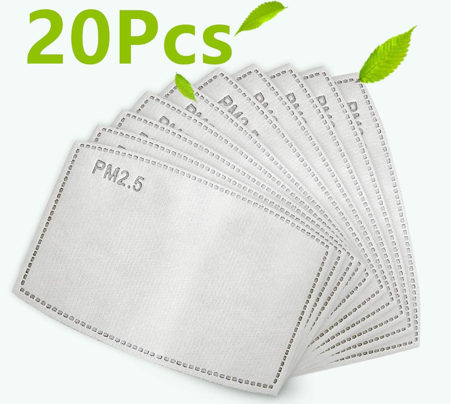 LESOLEIL 20Pcs Replacement Face Shed 5 Layers Activated Carbon Breathing for Kids and Adult Lot 10X7cm