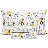100% Cotton 210TC 3PC Bedding Set Twin Themed Kids Bedsheet - Tractor | Premium Salt Earth Kids Bedsheet, Twin Sheets Set for Toddler bed, Bedding Set Themed Cute Sheets for Playful Kids Bed