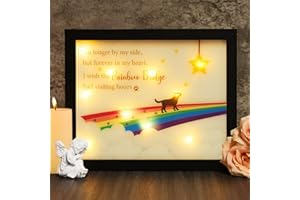 FABUDAY Dog Memorial Gifts for Loss of Dog - Rainbow Bridge Pet Memorial Gifts LED Shadow Box, Loss of Dog Sympathy Gift in Memory of Dog Death Condolence Rememberance Grief Funeral Bereavement Gifts Ideas