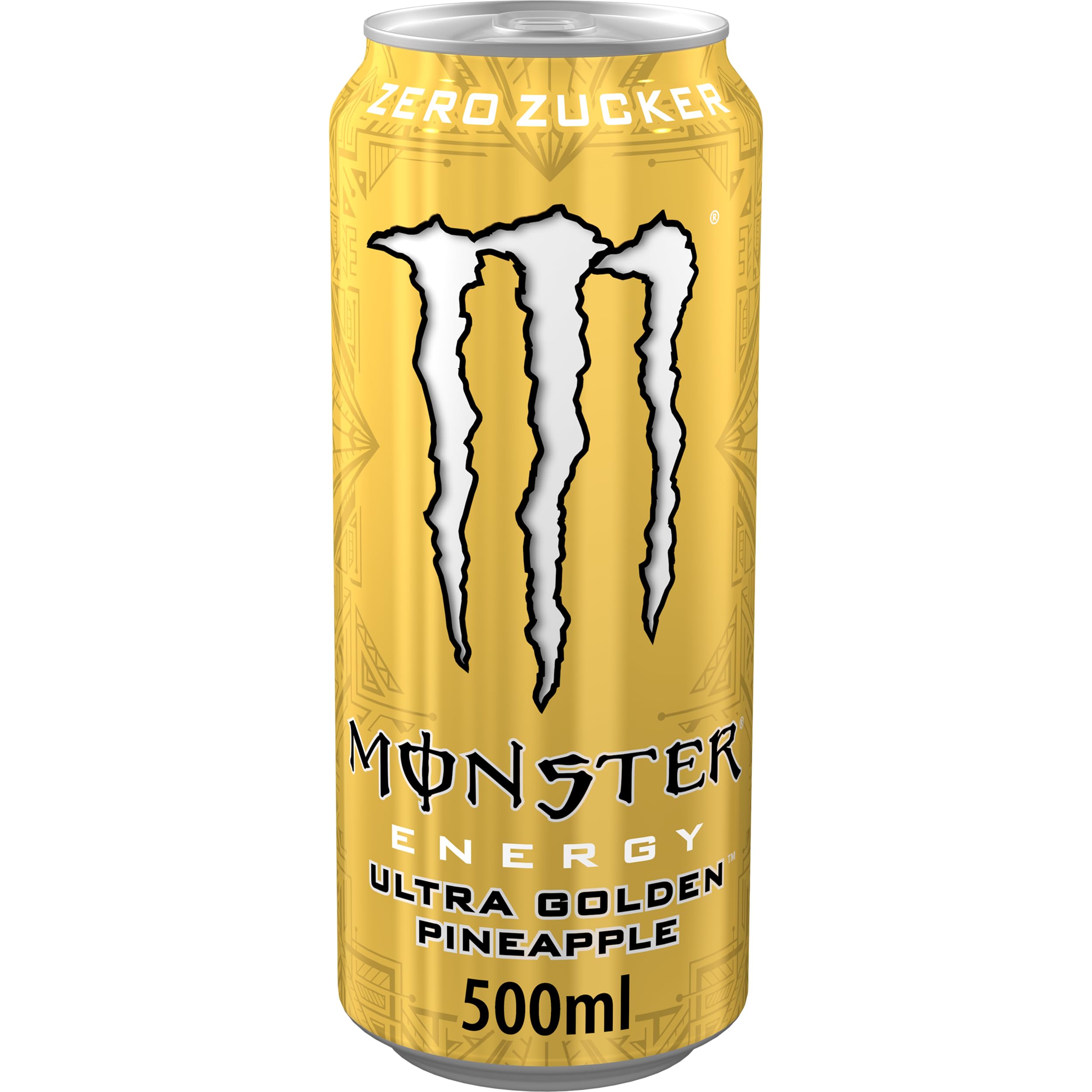 Monster Energy® Ultra Golden Pineapple - koffeinhaltiger Energy-Drink mit fruchtig-leichtem Ananas-Geschmack - full Flavour, zero Zucker, zero Kalorien - in praktischen Einweg Dosen (12 x 500 ml) 2