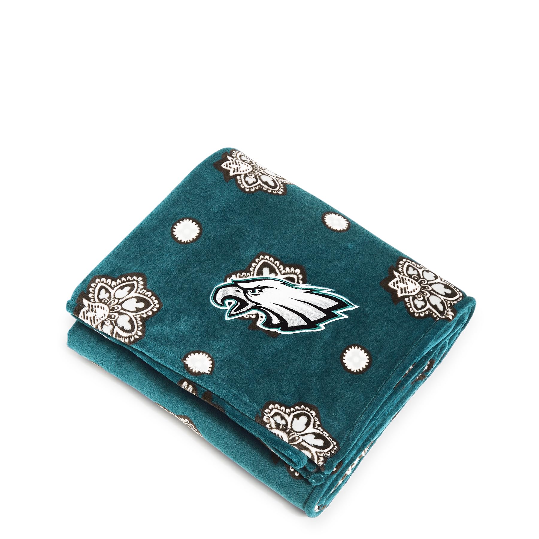 Vera Bradley Women's Fleece NFL Oversized Throw Blanket (Multiple Teams Available), Philadelphiaeaglesongreen/Blackbandana, One Size Image