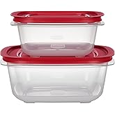 Rubbermaid 7.81- and 14.66-Cup EasyStore Square Food Storage Containers with Lids, 2 Pack