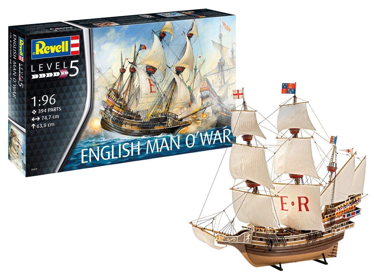 Revell 05429 1:96 - English Man O'War Plastic Model kit, Multicolour, 1/96