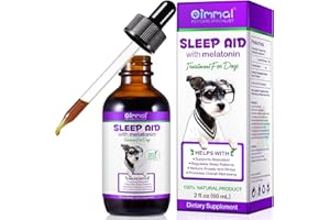 Melatonin for Dogs, Dog Melatonin Sleep Aid for Dogs, Dog Melatonin Liquid for Anxiety and Stress Relief, Dog Melatonin for S