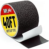 TapePlus Grip Tape for Stairs - 4 in x 40 ft, Black - 80-Grit Waterproof Traction Tape for Indoor & Outdoor Steps - Tread & Traction Strips for Steps