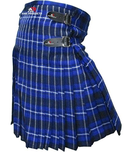Kilt écossais Homme - Tartan Black Watch En Laine Acrylique - 4,6 Mètres - Fabriqué à La Main Avec Sangles Cuir