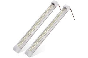 ANYPOWK 12 Volt LED Lights Bar - Daylight 6000K 13.4 Inch 108 LED 5W 500 Lumens, LED Car Interior Light Strip with Switch for RV Van Boat Trailer Camper, Pack of 2