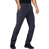 Stlight Mens Snow Ski Water Repellent Softshell Pants for Winter Hiking Fleece Lined Bottom Leg Zipper with 6 Zip Pockets