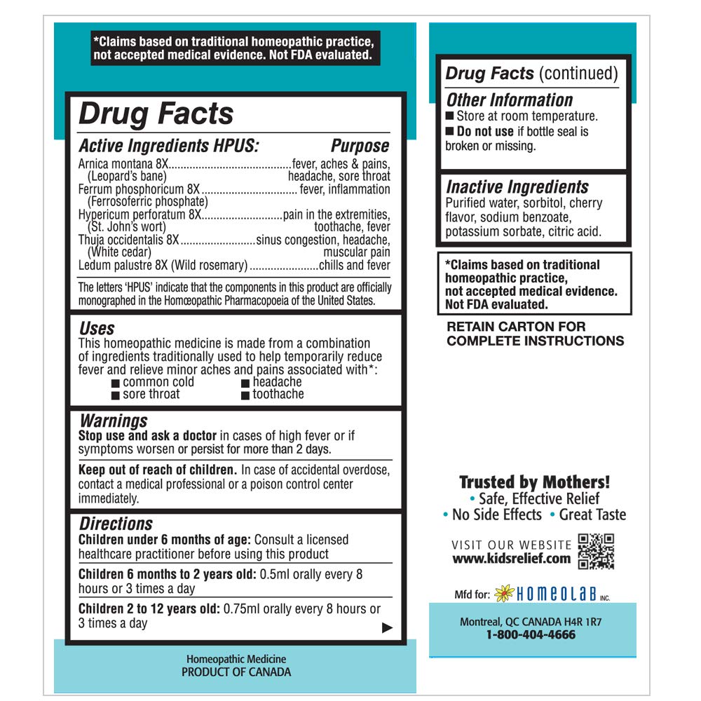 Kids Relief Pain and Fever Oral Solution, 0.85 Ounce: Health & Personal Care