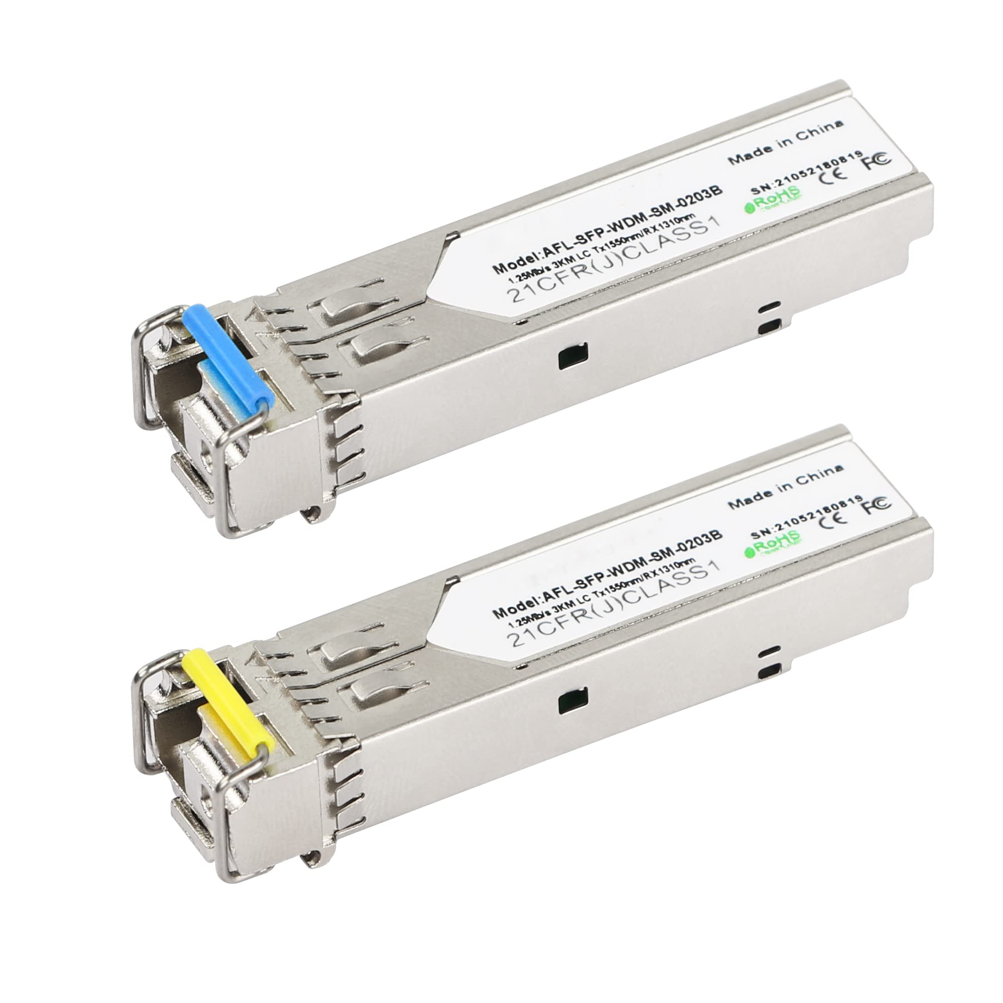 CERRXIAN 1.25G Single Mode BIDI SFP LC Module Fiber Transceiver,SFP-WDM-SM,3KM LC Tx1550nm/Rx1310nm-1 Pair