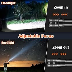 3Pack Rechargeable Flashlights, Tactical Flashlight