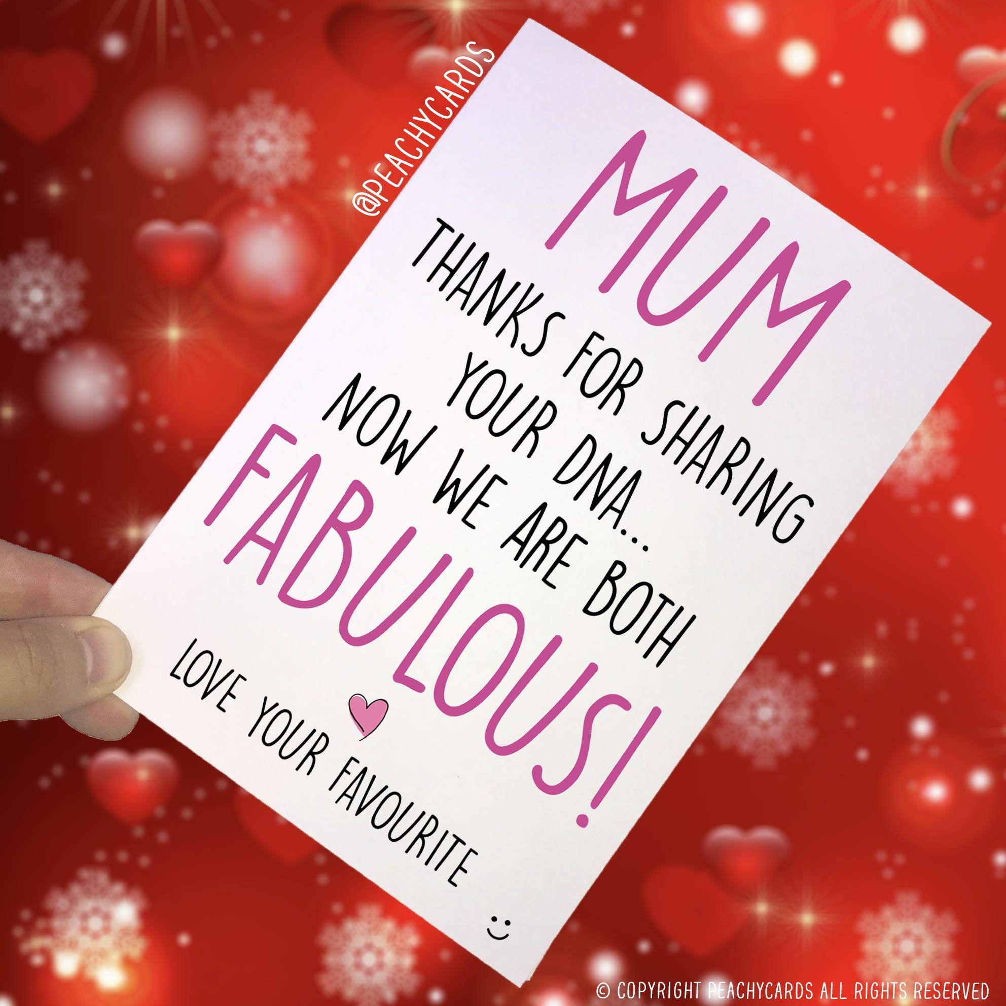 Funny Mother's Day Card Funny Birthday Card Mum Card Funny Card Joke Witty Sharing DNA Now were Both Fabulous Christmas Card Laughs PC214