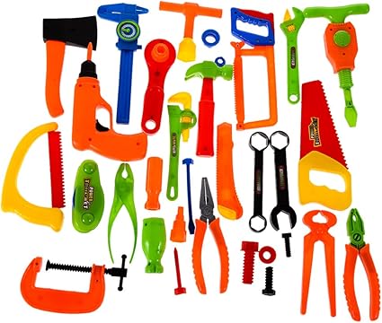 VIPECO Durable 32X Childs Builders Plastic Fancy Dress Accessories Set - Tool Sets Toys