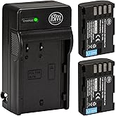 BM Premium 2-Pack of DMW-BLF19, DMW-BLF19e, DMW-BLF19PP Batteries and Charger for Panasonic Lumix DC-G9, DC-GH5, DMC-GH3, DMC-GH3K, DMC-GH4, DMC-GH4K Digital Camera