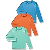 Liberty Pro 3 Pack Boys' UPF 50+ Rash Guard Long Sleeve Swim Shirts, Quick Dry UV Protection Swimwear for Kids