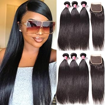 Amazon Com Nadula Brazilian Straight Hair Extensions Pack Of 3