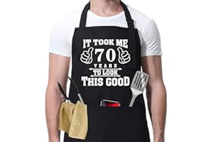 Funny Aprons for Men Kitchen Chef Cooking BBQ Aprons with 2 Pockets, Birthday Father’s Day Grilling Gifts