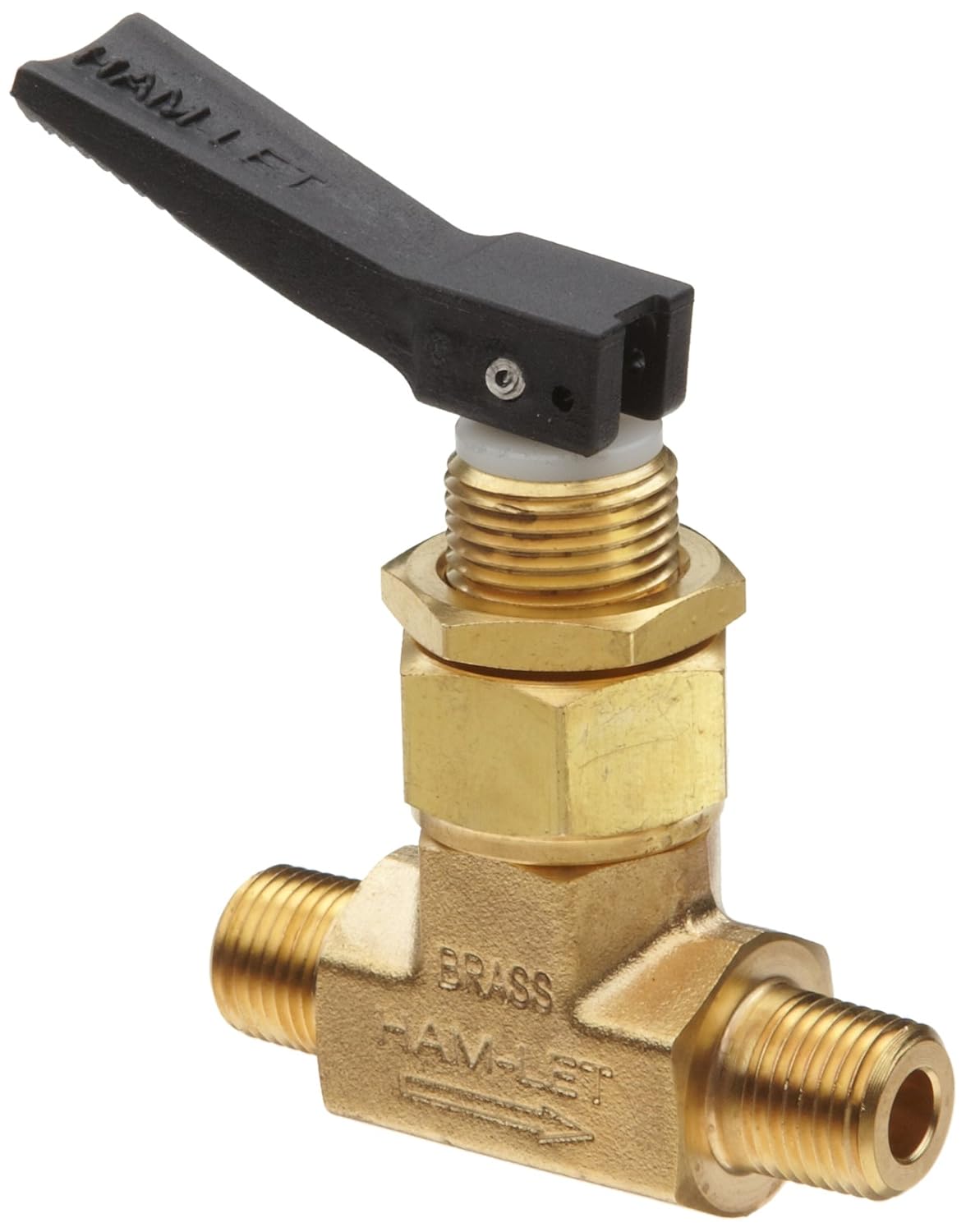HamLet H1200 Series Brass Toggle Valve, Inline, 1/8" NPT Male