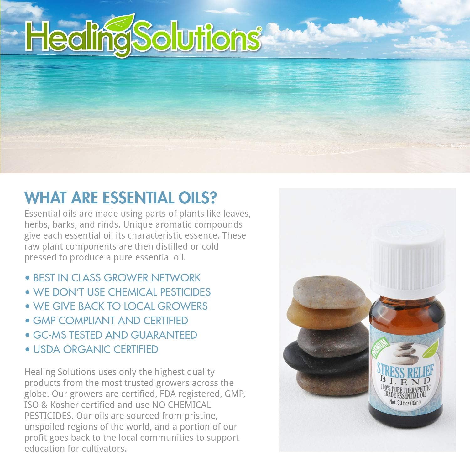 Stress Relief Blend Essential Oil - 100% Pure Therapeutic Grade Stress Relief Blend Oil - 10ml: Home & Kitchen