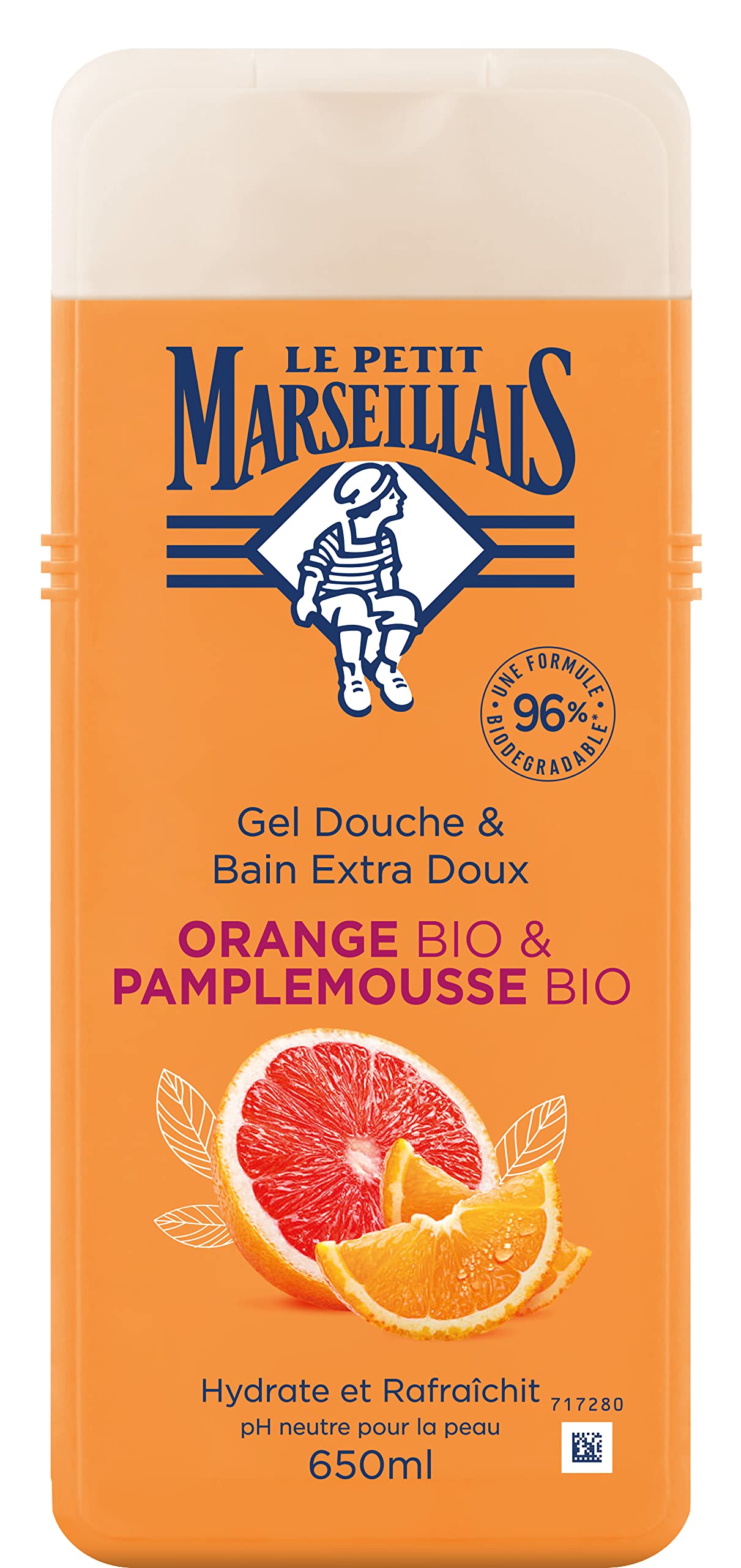 Le Petit Marseillais Extra-Gentle Shower & Bath Gel Organic Orange & Organic Grapefruit 650ml