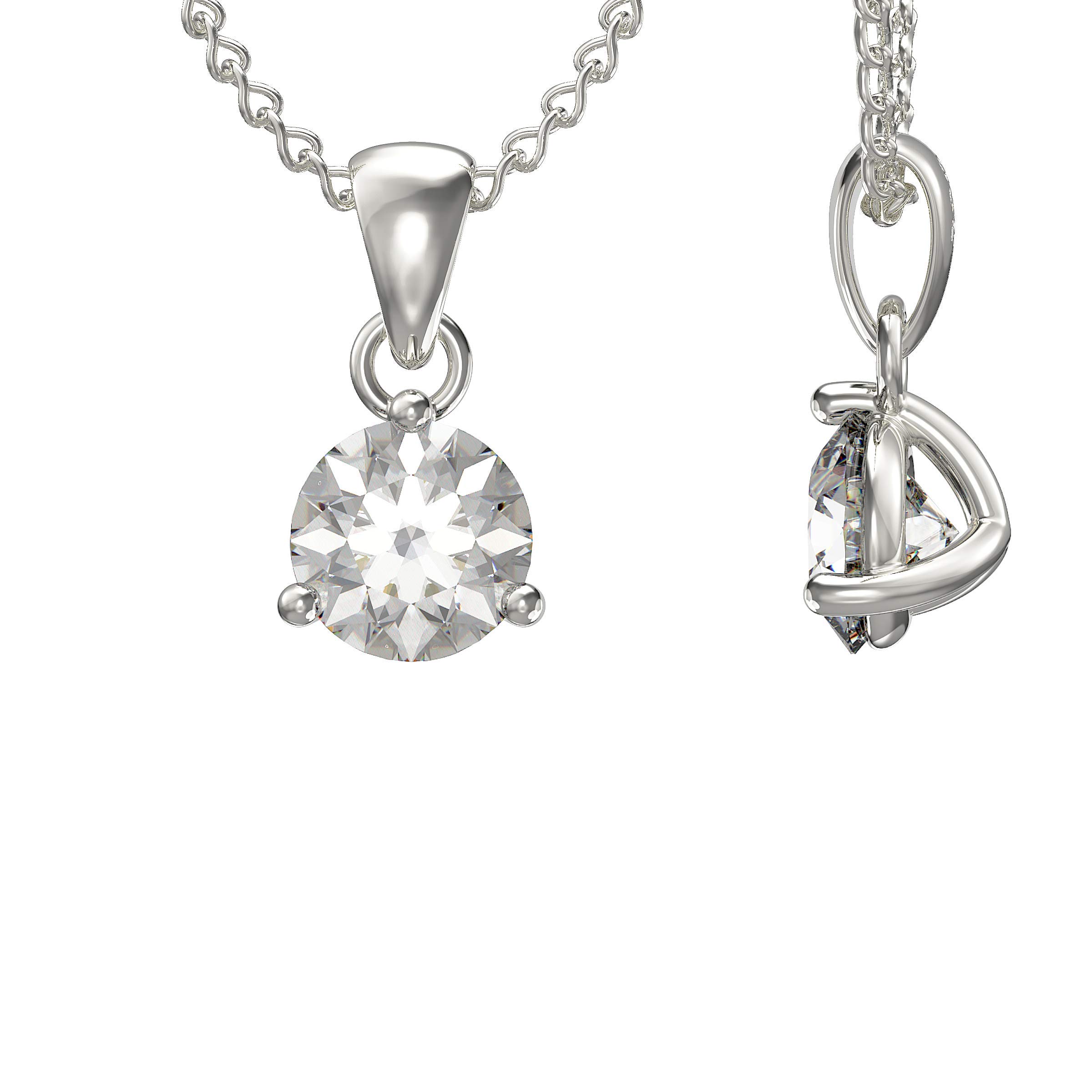 Aeon Birthstone Necklace - April Clear White | 925 Sterling Silver & Cubic Zirconia | Polishing Cloth Included | Jewellery Gifts