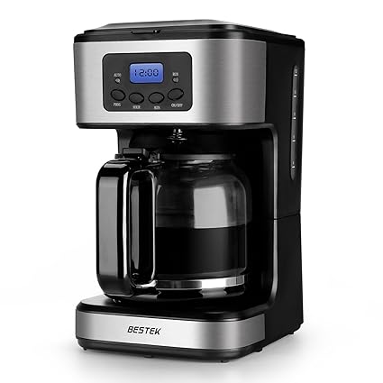 BESTEK Drip Coffee Maker 12 Cup Programmable Brewer Automatic Drip with Carafe