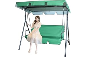 YCHUNP Swing Canopy Replacement Cover and Swing Cushion Cover Waterproof 2 and 3 Seater Swing Top Cover and Chair Cover Garden Outdoor Patio Swing Seat Cover Replac
