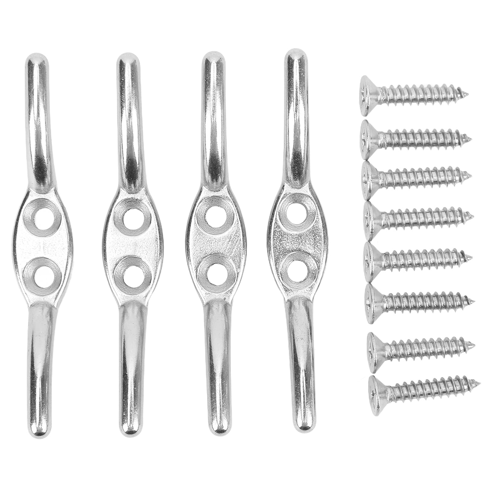 Teror Rope Cleat Hook,2 Pcs Flagpole Cleat Hook Stainless Steel Rope Fixing Cleat Hook for Flagpole Small Boats