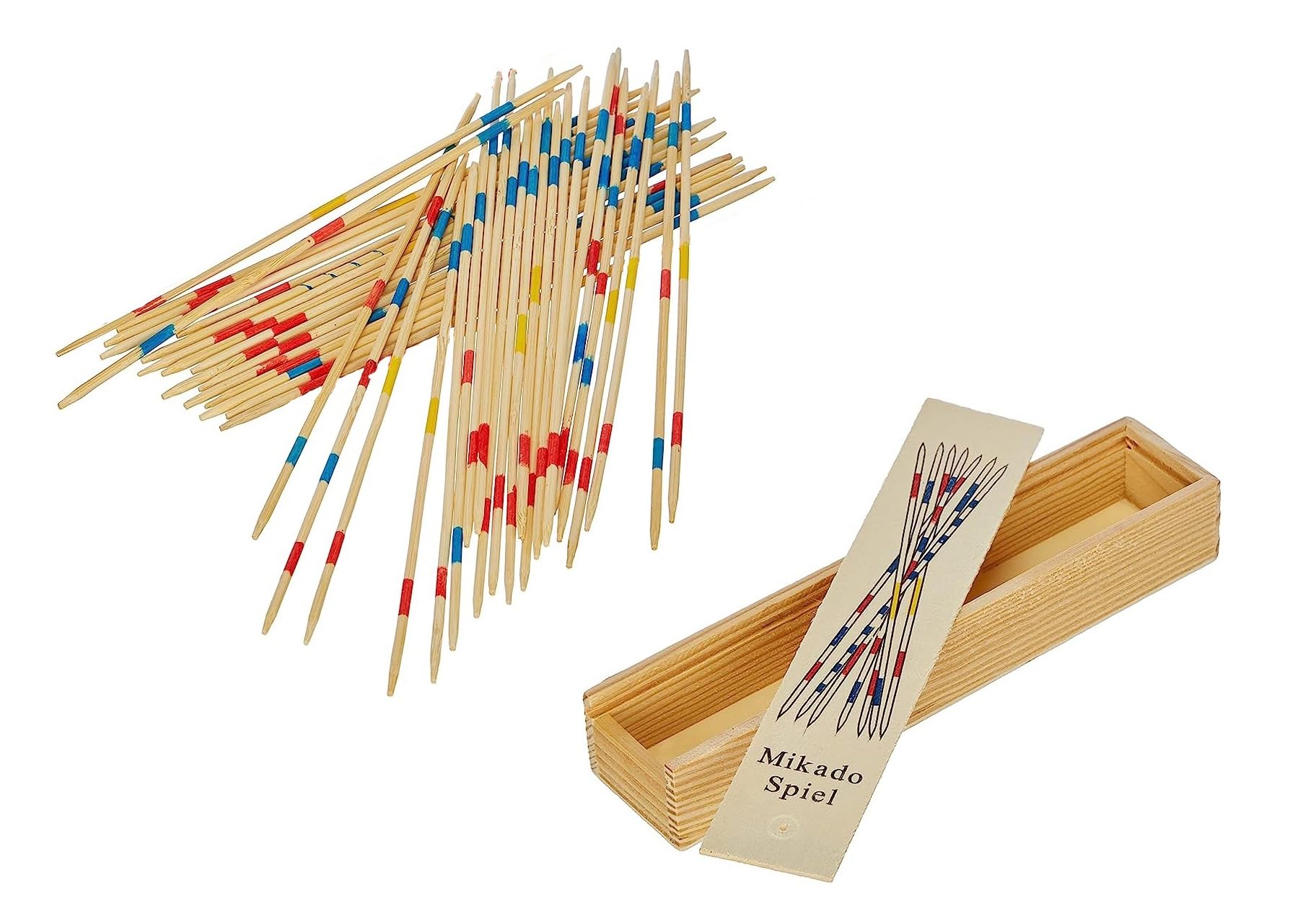 Generic Wooden Board Game Shanghai Mikado Multiplayer Strategy Sticks with Resealable Box for 2 or More Players, Ages 4+