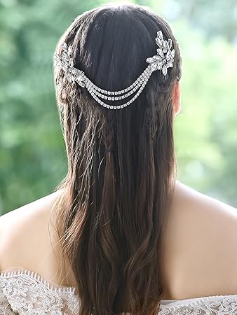 Handcess Wedding Hair Comb Rhinestones Hair Side Comb Accessories