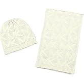 Michael Kors Womens Metallic Beanie & Scarf Set, Stylish & Warm Fashion Accessories for Cold Weather