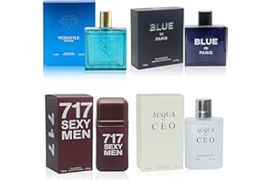 AFLUXE Cologne for Men Set 4 Combo Sets(717SexyM/BlueD Paris/AQUA CEO/Versatile) Eau De Parfume/Toilette Natural Spray Each 100ML Men Perfume Long Lasting Fragrance for Daily Use
